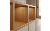 Solid Wood Core Floor Standing Bookshelf Deepened Shelves Freestanding Display Shelf Stable Splayed Legs Modular Cube Organizer Modular Combination for Entryway