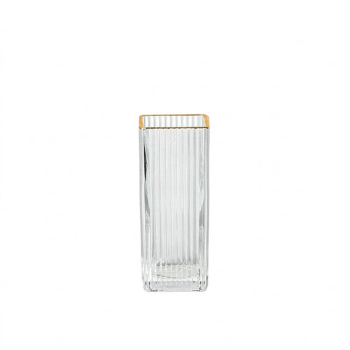 Gold Rimmed Glass Vase, Modern Minimalist Style