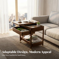 Foldable Trolley Table Space Saving Design Household Furniture Multi-Functional