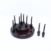 9-Hole Fly Hook Rack Round Fly Hook Display Stand Solid Wood