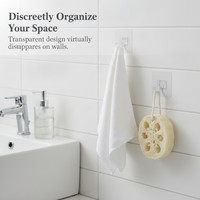 Strong Punch-Free Adhesive Hooks for Toothbrush Holders and Chopstick Caddies, Wall Mount Accessories