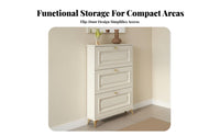 Space-Saving Tipping Shoe Cabinet Modern Design Flip Drawer Shoe Cabinet Large Capacity Dust-Proof for Apartment Dwellers, Homeowners, Families, Hallway, Mudroom, Living Room, Closet