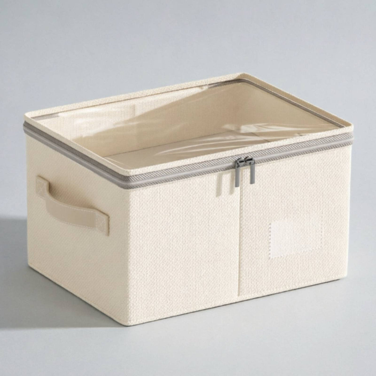 Clothes Organizer Closet Drawer Organizer Collapsible Clothes Bin Fabric Storage Box Breathable Cotton Linen Material with See Through Window Suitable for Car Office Home