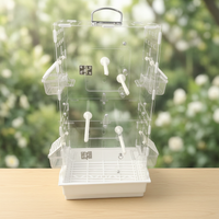 Double-Layer Acrylic Bird Cage Transparent Panoramic Display Cage for Photography and Observation