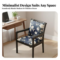 Upholstered Wooden Chair with Armrests Spindle Spine Dining Chair Sturdy Wood Legs Minimalist Design for Office Workers