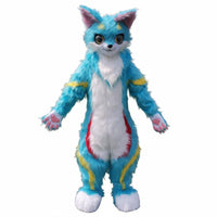 sapphire canine Character Outfit Walkable Furry Suit Plush Texture for Parties, Adults