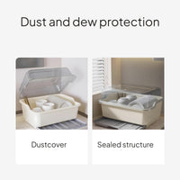 Multi-Functional Kitchen Dish Rack with Lid and Drawer Drain