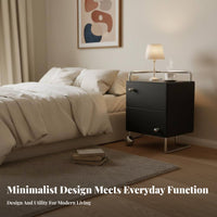 Drawer Nightstand Minimalist Design Bedroom Furniture Sturdy Construction