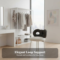 Upholstered Makeup Chair Sturdy Build ribbon rear Stool 360° rotate for Bedroom