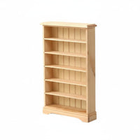 1:12 Scale Wooden Bookshelf Paintable Dollhouse Bookcase Birch Wood Material Small Dollhouse Storage Shelf for Model Hobbyists