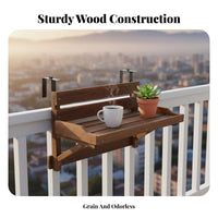 Foldable Railing Desk Space-Saving Hanging Table Sturdy Construction for Deck