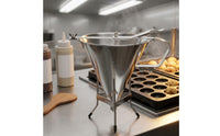 Batter Dispenser Funnel Stand with Legs Stainless Steel Funnel Polished Shiny