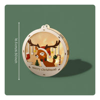 Christmas Light Box Decor DIY LED Wooden Decoration Glowing for Tabletop, Gift