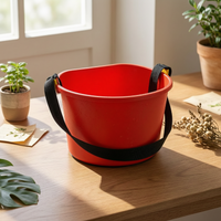 Shoulder Strap Pail Wide Uncovered Top Household Item Yellow Hardware