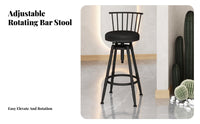 Adjustable Swivel Stool with Backrest Heavy-Duty Frame Adjustable Swivel Stool