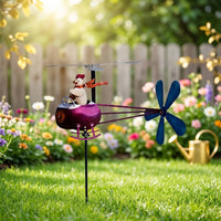 Helicopter Weathervane with Chicken Decorative for Garden, Yard, Homeowners