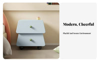 2-Drawer Cabinet Rounded Corners 2-Drawer Rolling Chest Trapezoid Shape