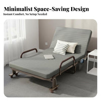 Office Rest Lounger Foldable Design Single Folding Cot Space Saving Folding Cot Bed with Mattress for Caregivers, Adults, Living Room, Bedroom