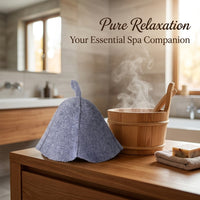 Sauna Hat for Women and Men with 200g Wool Felt for Heat Protection, Steam Cap for and Bathroom, Water Absorbent Non-Woven Material