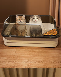 Large Semi-Enclosed Cat Litter Box with Anti-Splash Design