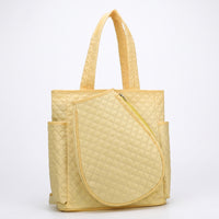 Spacious Quilted Tote Bag Roomy Tote Bag with Zip Pocket Sporty Handbag Lightweight for Commuters, Gym, Travel, Tennis
