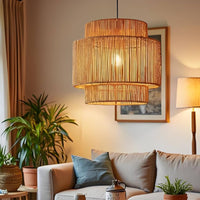 Woven Paper Rope Lampshade Handmade Retro Rope Light Shade Vintage for Homestay