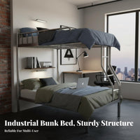 Stainless Steel Bunk Bed Formaldehyde Metal Bunk Bed Rust-Resistant for Students, Adults, Dormitory, Shared Housing, Small Room