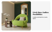 Oversized Single Sofa Light Luxury Design Shell-Shaped Armchair Modern Aesthetic Deep Seat for Apartment Dwellers