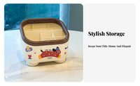 Rotating Brush Holder with Lid Elegant Design Cosmetic Organizer Large Capacity