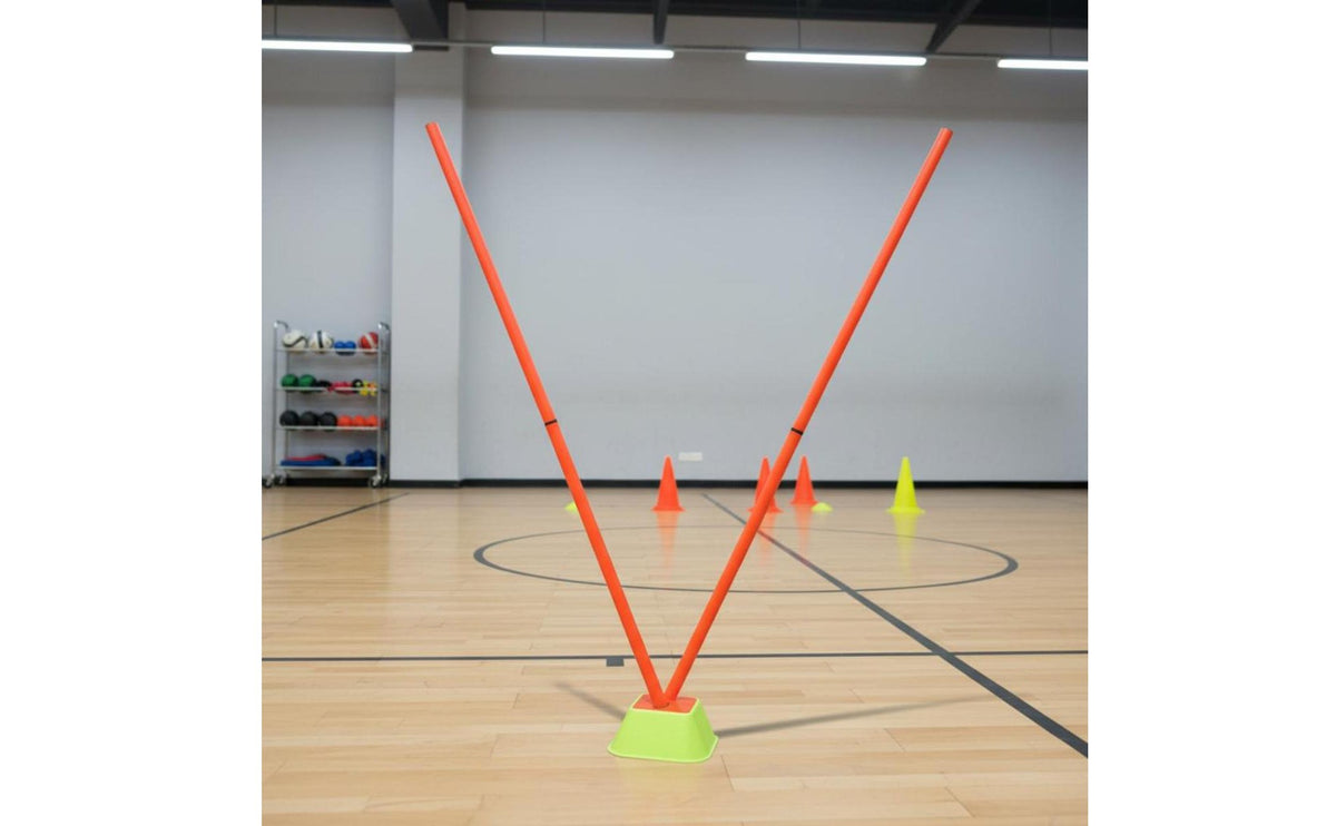 4 Pieces Multi-Function Soccer Slalom Poles Outdoor Use Slalom Training Pole Portable Agility Training Poles Easy to Carry