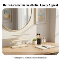 Multi-Tier Cosmetic Stand vibrant Graphic aesthetic 3-Tier Shelf Rustresistant for Makeup Users