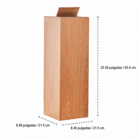 Wooden Trash Can for Bathroom, Slim Bin with Lid, 6L, 65cm, for Home and Office