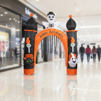 Halloween Archway Decoration Outdoor Inflatable Archway with Skeleton Yard Halloween Inflatable for Homeowners