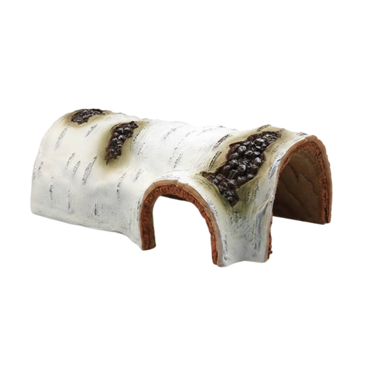 Aquarium Cave Smooth Interior Resin Birch Log Hide Encourages Climbing Birch Outer Layer Hideaway Cave for Aquatic Invertebrates