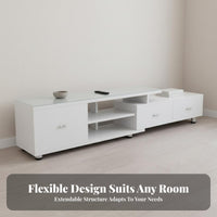 Coffee Table and TV Cabinet Set Small Apartment Friendly Retractable TV Stand and Coffee Table Easy to Clean Glass Surface Room Set for Homeowners