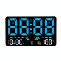 Electronic Wall Clock Digital Display Multifunction Alarm Clock LED Screen Controller Function Decorative Piece Suitable for Living Room Office Bedroom