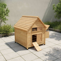 Chicken Coop with Laying Station Wooden Chicken Coop with Ramp Outdoor Avian   for Hobby Farmers, Backyard, Garden, Small Farm