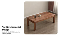Nordic Design Rectangular Wood tea table Table Japanese and aesthetic Rectangular Coffee Table Minimalist visual appeal Living Room Furniture Sturdy Construction for Families, homeowners, Renters, Lounge Area, Home Office