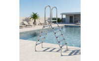 Double-Sided Pool Ladder Stainless Steel AA-Shaped Pool Ladder Anti-Slip for Above-Ground Pools