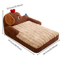 Calming Soft Dog Sofa Bed, Cat Bed, Non-Slip, All-Season