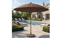 Patio Umbrella with Base Heavy Duty Market Umbrella with Weighted Base Wheeled for Garden, Backyard, Poolside