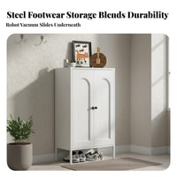 Steel Footwear Storage Unit with Doors Large Capacity Shoe Organizer Sturdy Home Furniture Multi-layer Removable Shelves Suitable for Apartment Dwellers Renters Hallway Home Decoration