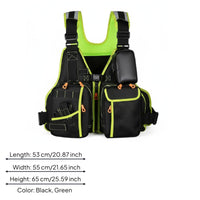 Fishing Life Vest Quick-Release Buckles Water Safety Jacket Zip Pockets