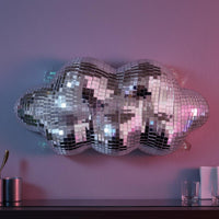Mosaic Cloud Wall Art Indoor Mirrored Cloud Decor Tape