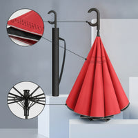 Automatic Close Inverted Umbrella Reflective Inverted Umbrella Large Windproof for Drivers, Commuters