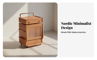 Robot-Shaped Nightstand Movable with casters End Table Space-Saving for Children