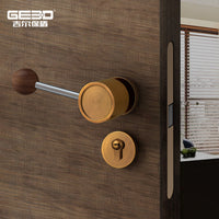 Black Walnut Bedroom Wood Door Lock Original Magnetic Silent Lock Interior Retro Door Handle New Chinese Style