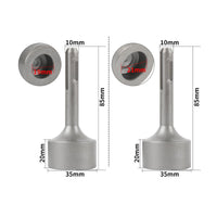 2 Pieces Thickened Steel Pile Driving Bit Stable Fit Concave Striking Head Heavy Duty Percussion Drill Head Single Piece Design for Construction, Repair Work, Metalworking