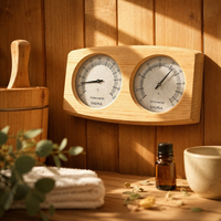 Sauna Thermometer Hygrometer Accurate Reading Wood Sauna Gauge Clear Display Measurement Tool for Spa