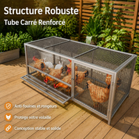 Enclosure for Rabbits, Rodents and Puppies, Thickened Metal Dog Playpen 58 × 62 cm, Indoor Outdoor Cage with Openable Roof and Side Doors